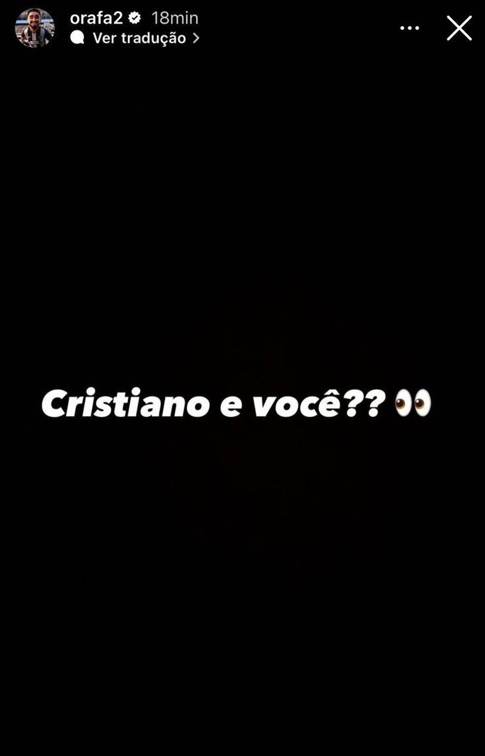 "Cristiano é você?" postou Rafael — Foto: Reprodução