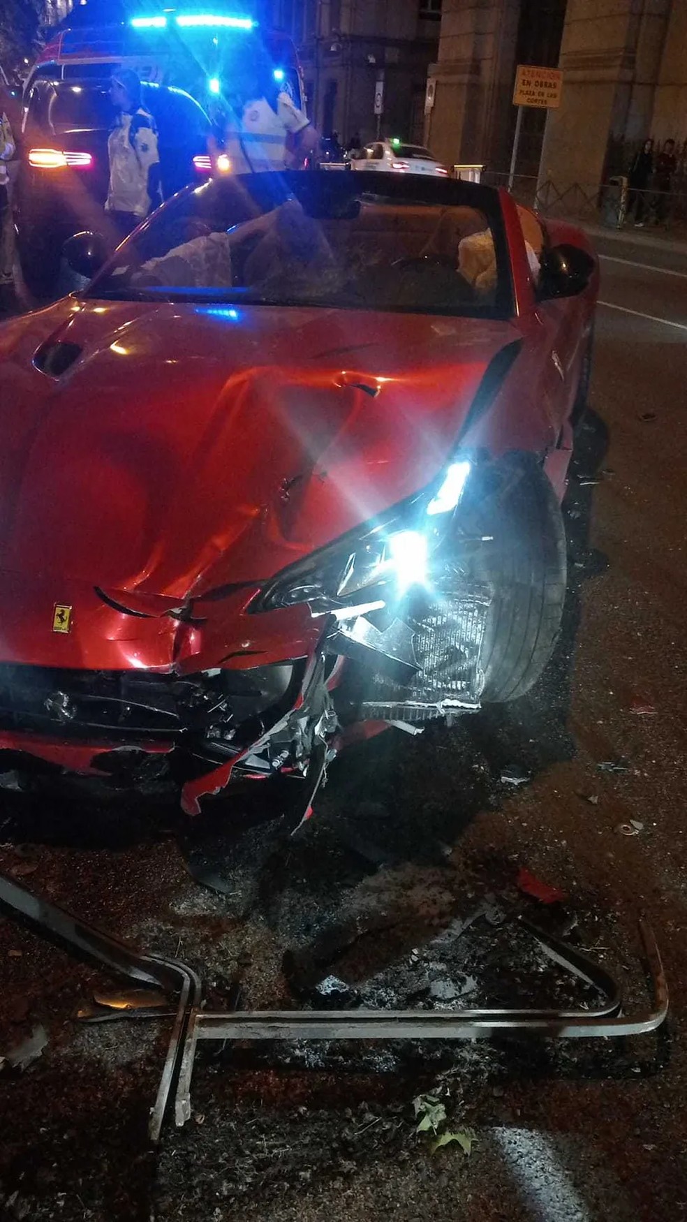Ferrari de Dyego Sousa ficou destruída — Foto: Reprodução