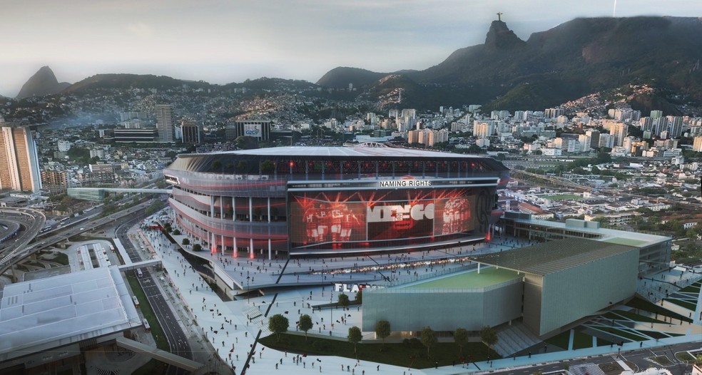Imagens do projeto do estádio do Flamengo — Foto: Reprodução