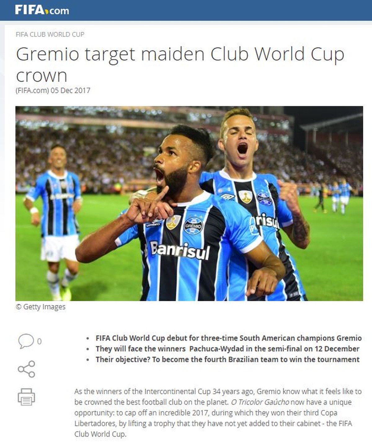 FIFA toma medida drástica e determina se o Grêmio tem Mundial