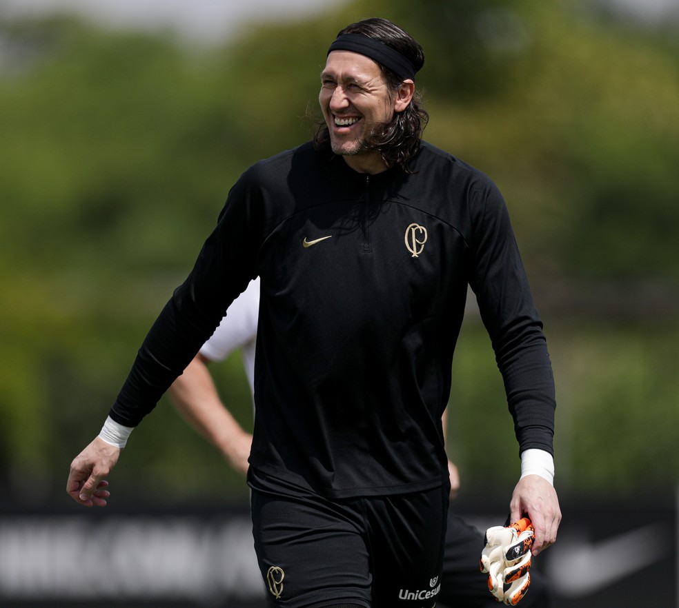 Cássio em treinamento pelo Corinthians em 2023 — Foto: Rodrigo Coca/Ag. Corinthians