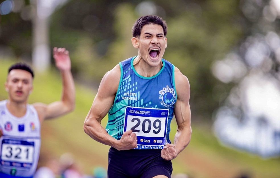 Matheus Pereira fez o melhor tempo da sua carreira no 100m rasos do Brasileiro sub-23 — Foto: Divulgação Assessoria
