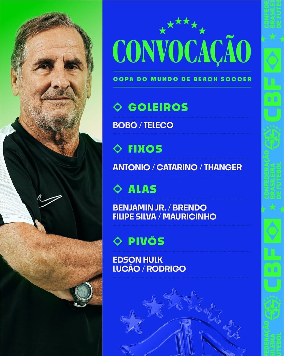 Convocados para a Copa do Mundo de Futebol de Areia — Foto: Reprodução/Instagram