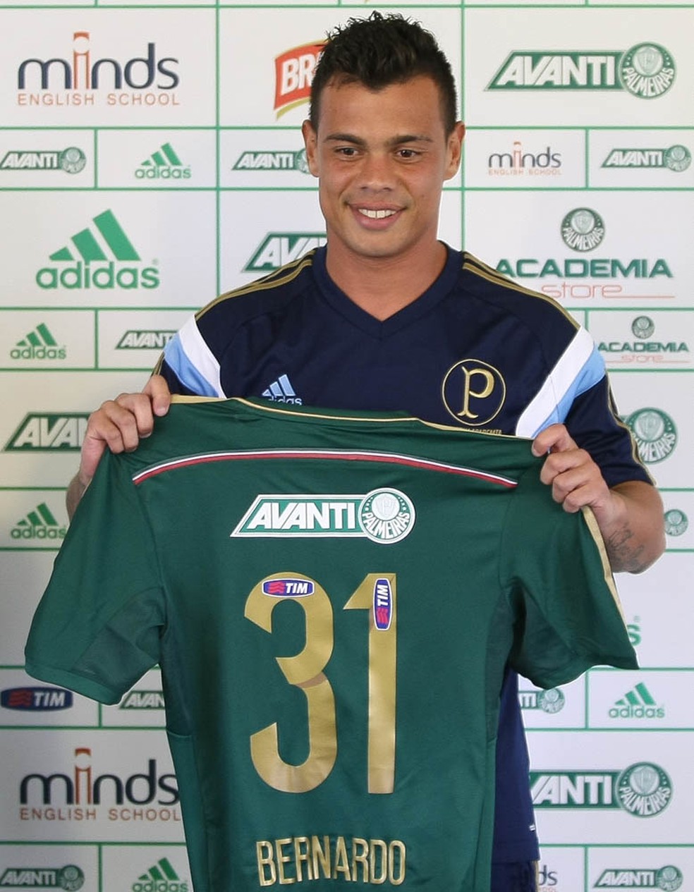 Bernardo na passagem pelo Palmeiras em 2014 — Foto: Divulgação/Palmeiras