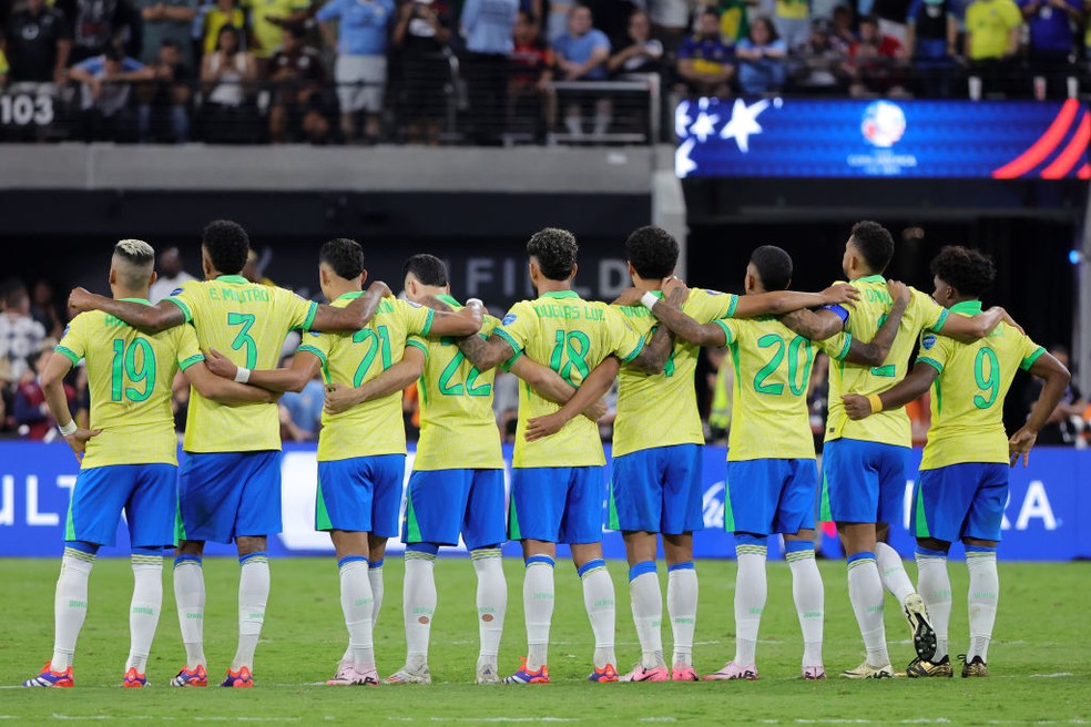 Jogadores da seleção brasileira — Foto: Ethan Miller/Getty Images