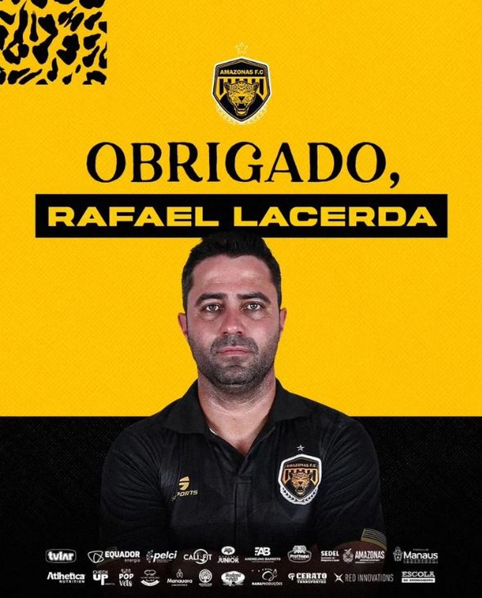 Rafael Lacerda é demitido do Amazonas — Foto: Divulgação