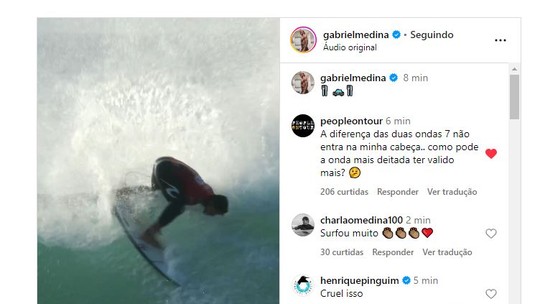 Gabriel Medina faz post insinuando que foi roubadovasco pix betBells Beach: "🍴 🚓🍴"