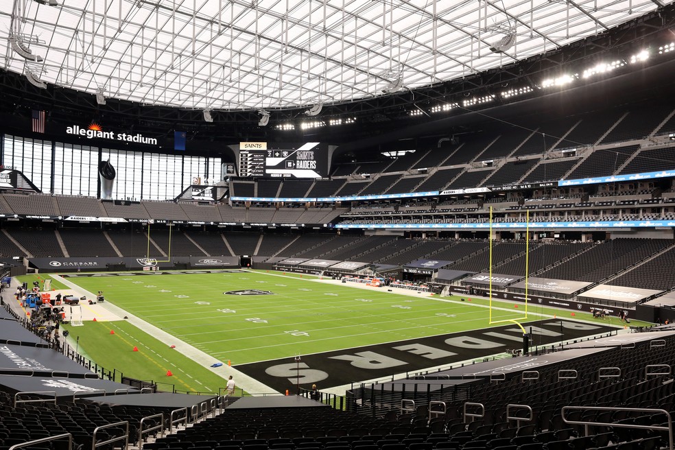 Allegiant Stadium, em Las Vegas, pertence aos Raiders da NFL — Foto: Christian Petersen/Getty Images