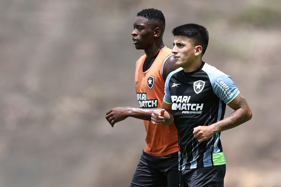 Luiz Henrique e Almada, do Botafogo — Foto: Vítor Silva/Botafogo