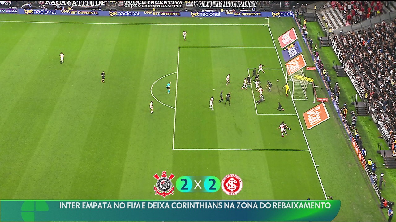 Inter empata no fim e deixa Corinthians na zona do rebaixamento