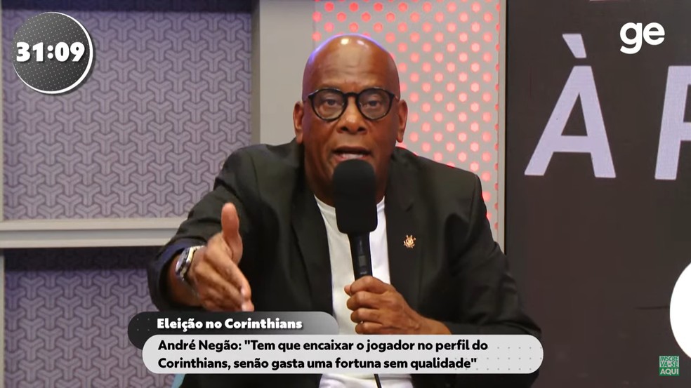 André Negão, candidato à presidência do Corinthians — Foto: Reprodução