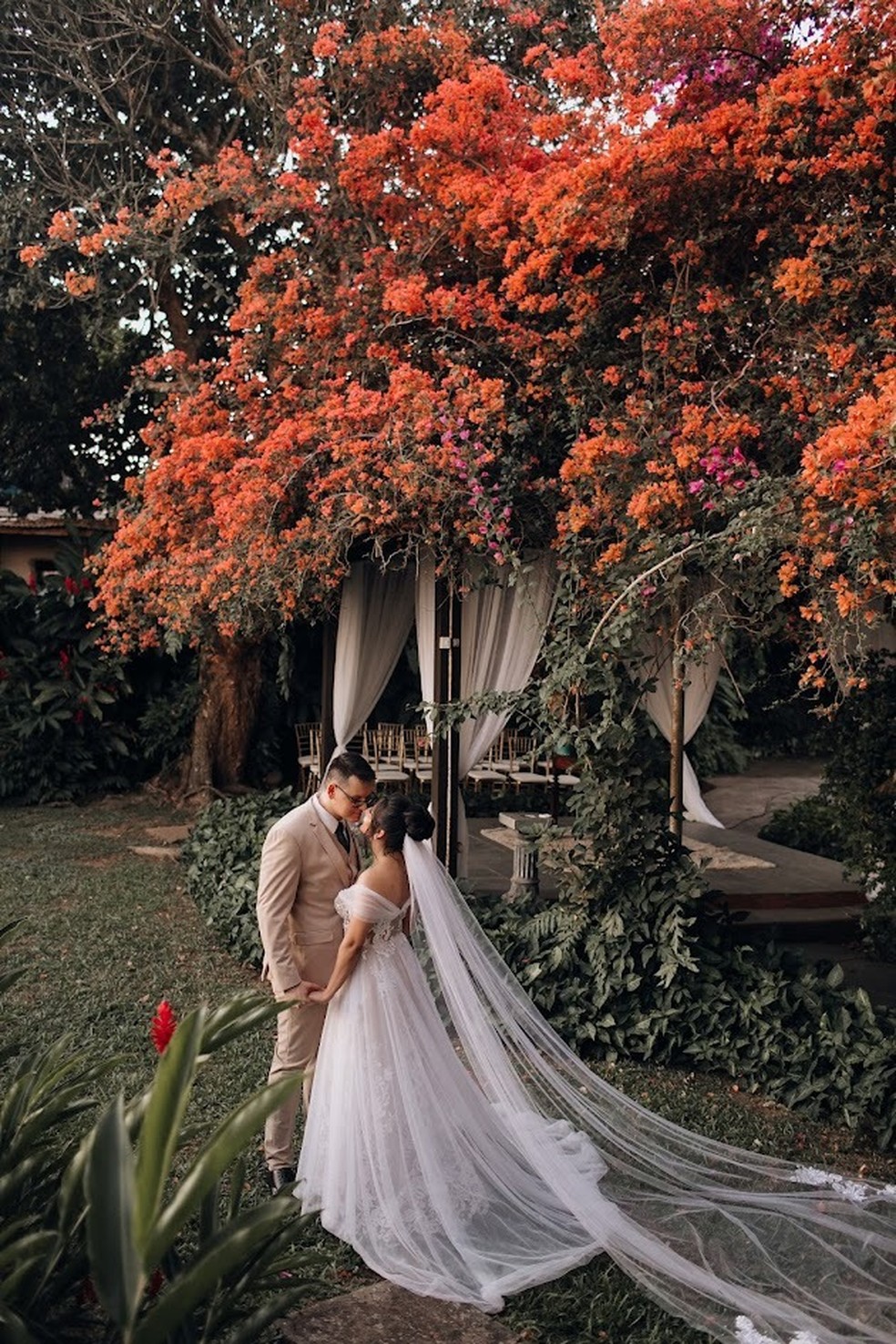 Casamento do flamenguista Afonso Azevedo e Rhayna em Rondônia — Foto: Victória Cruz