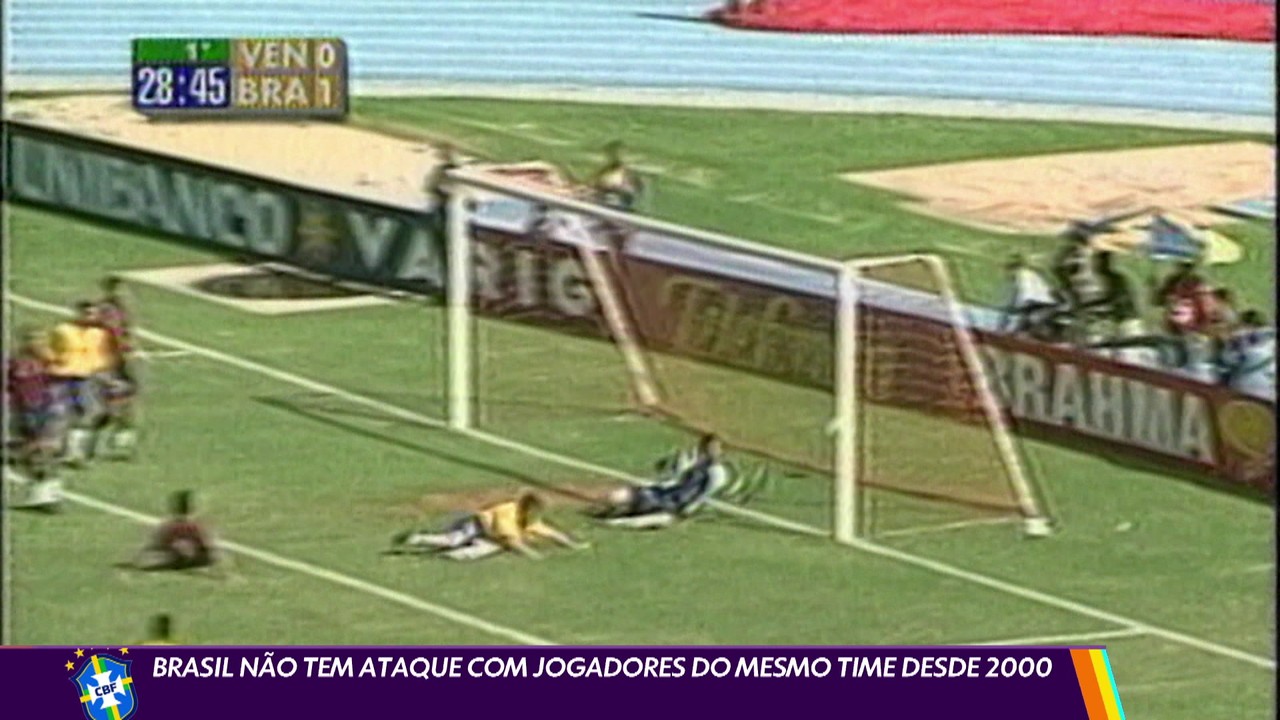 Brasil não tem ataque com jogadores do mesmo time desde 2000