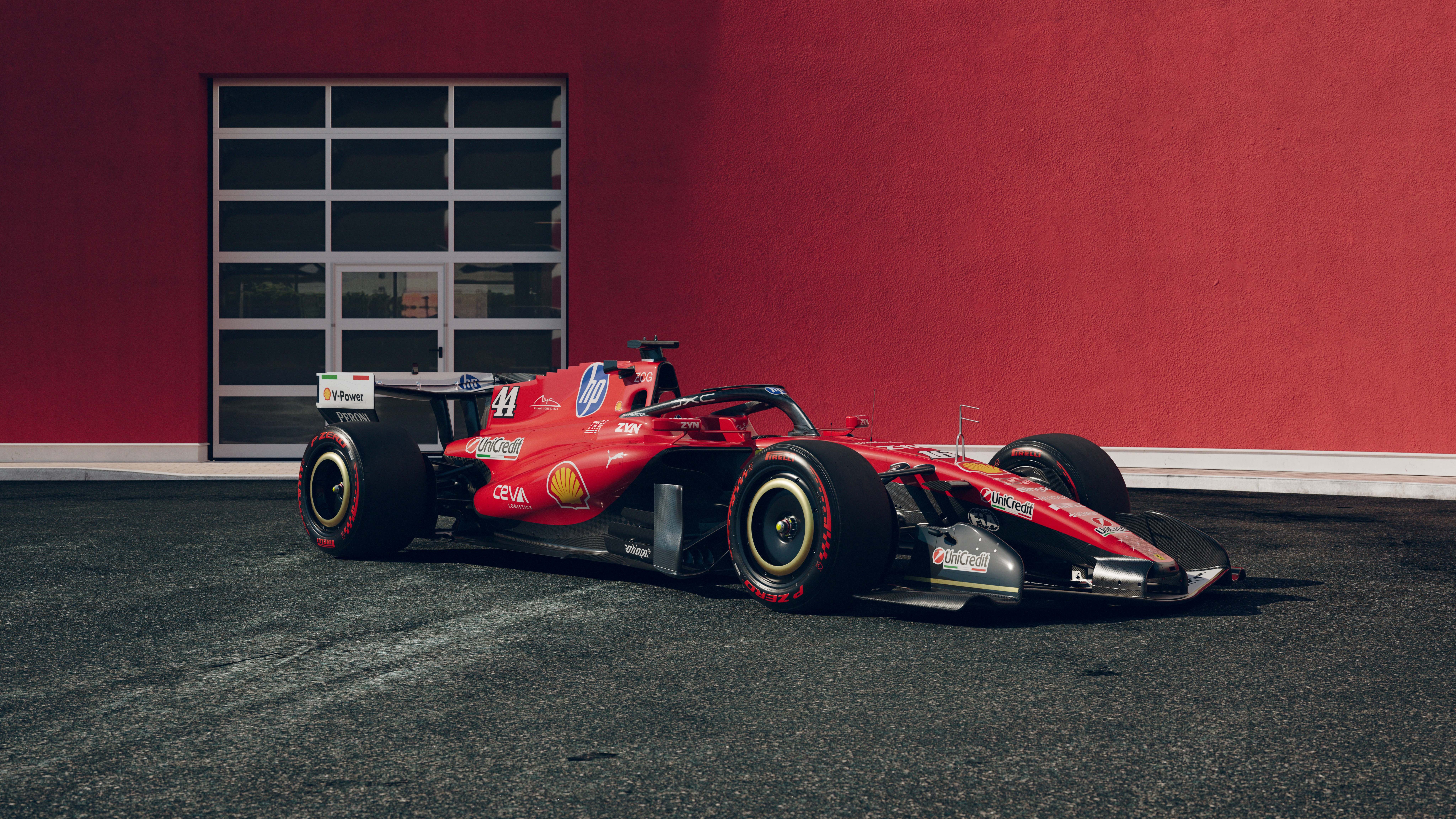 Carro da Ferrari com pintura especial em homenagem a Michael Schumacher no GP da Itália