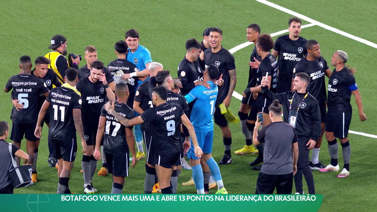 Botafogo vence mais uma e abre 13 pontos na liderança do Brasileirão