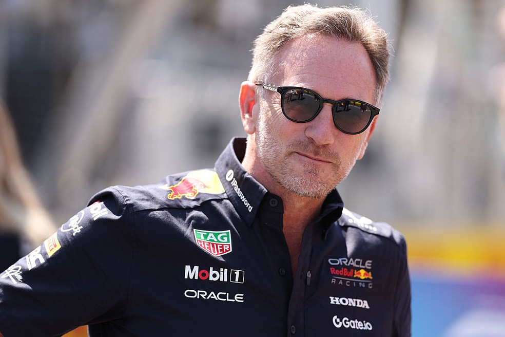 Christian Horner, chefe da RBR, durante o GP do Canadá da F1 em 2025 — Foto: Meg Oliphant/Getty Images