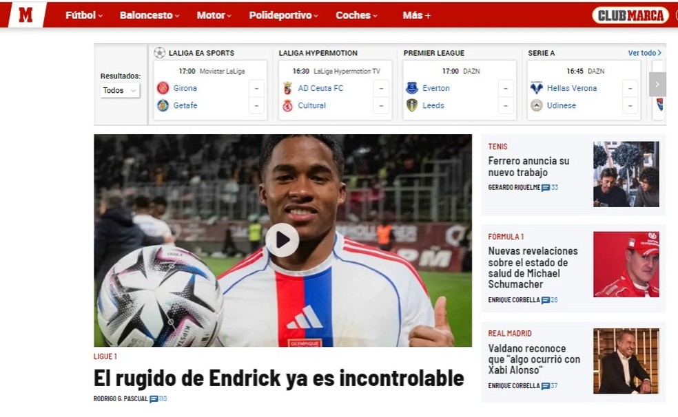 Marca estampa Endrick após atuação pelo Lyon — Foto: Reprodução