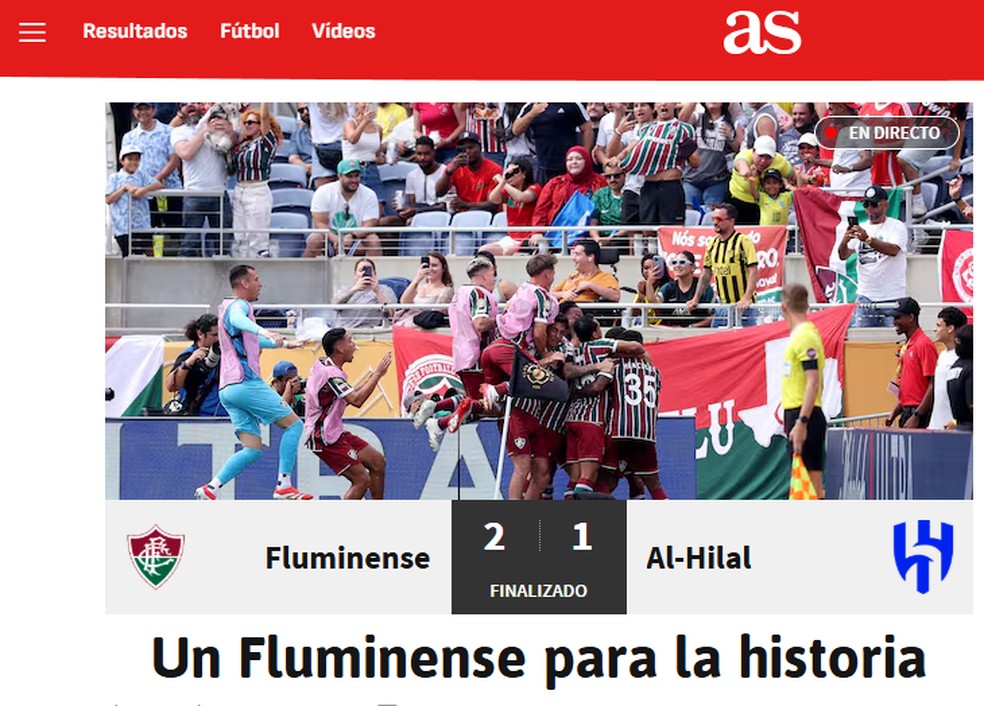 As repercute vitória do Fluminense — Foto: Reprodução