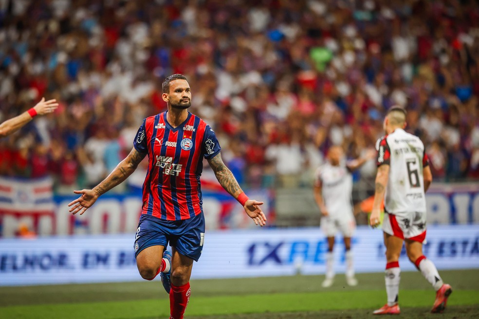 Willian José comemora gol do Bahia contra o Flamengo — Foto: Letícia Martins / EC Bahia