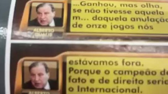 Torcida do Inter cola adesivos na Arena com fala de ex-presidente do Corinthians sobre Brasileiro de 2005