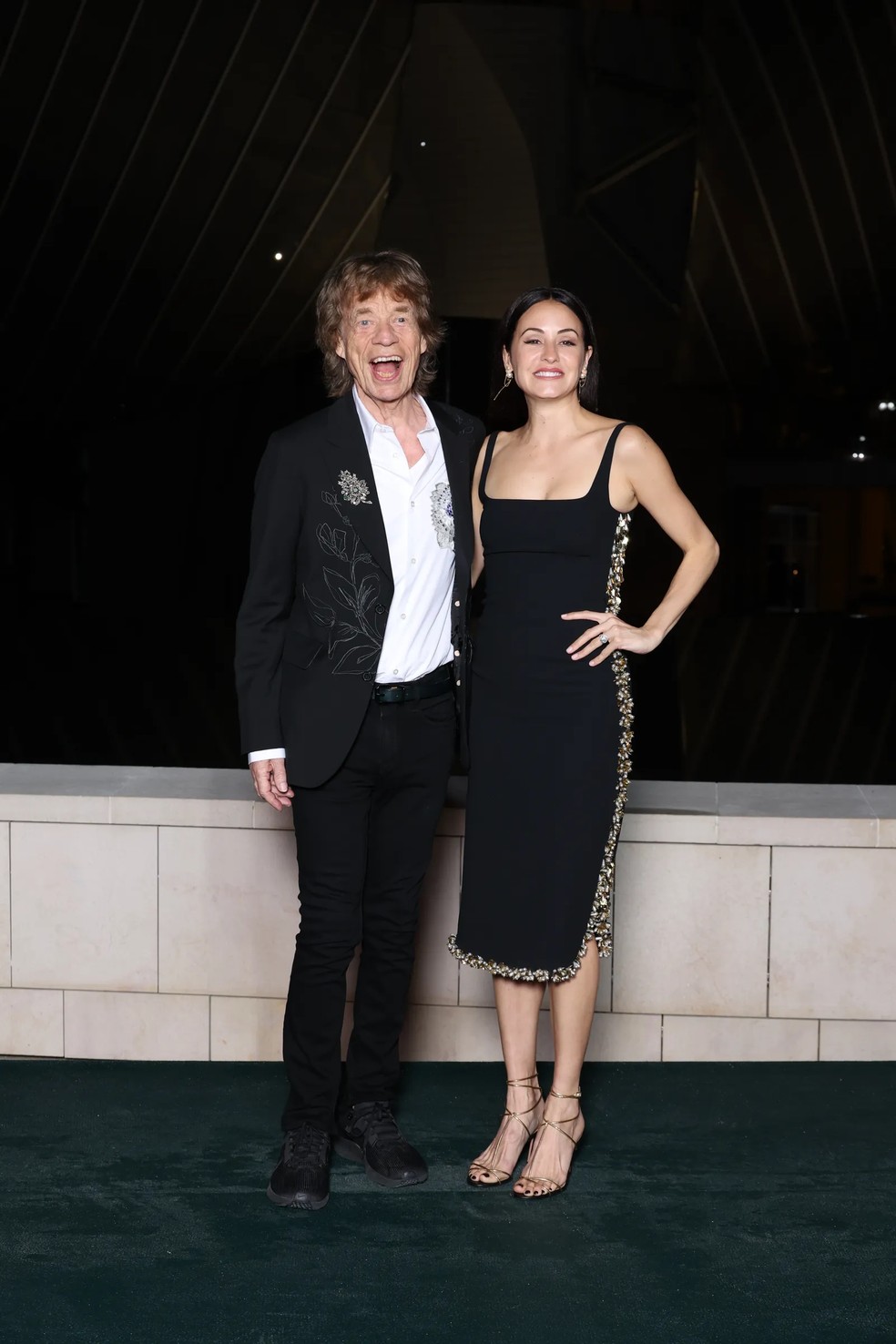Mick Jagger e Melanie Hamrick no Prel&uacute;dio dos Jogos Ol&iacute;mpicos de Paris 2024 &mdash; Foto: Pascal Le Segretain/Getty Images