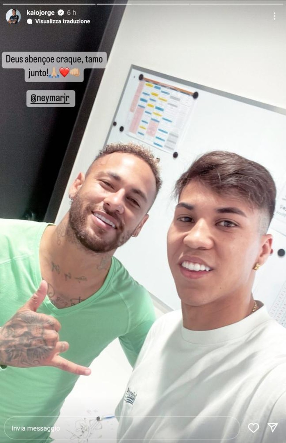 Neymar e Kaio Jorge juntos — Foto: Reprodução/ Instagram