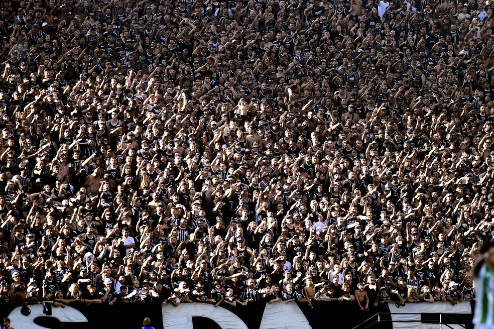 Torcida do Corinthians no jogo contra o Juventude na Neo Química Arena  — Foto: Marcos Ribolli