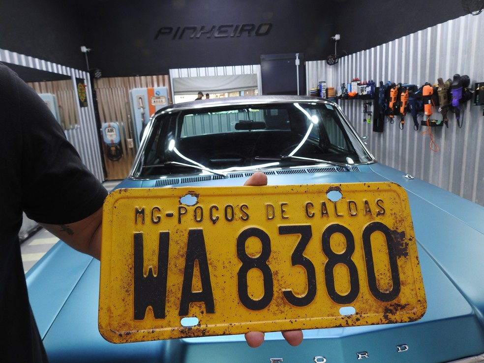 Primeira placa do Landau 1979 de Rafinha, do São Paulo — Foto: Eduardo Rodrigues