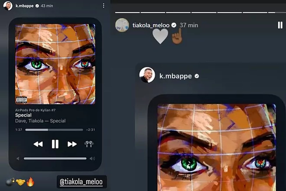 Postagem de Mbappé nas redes sociais gera expectativa entre torcedores — Foto: Reprodução