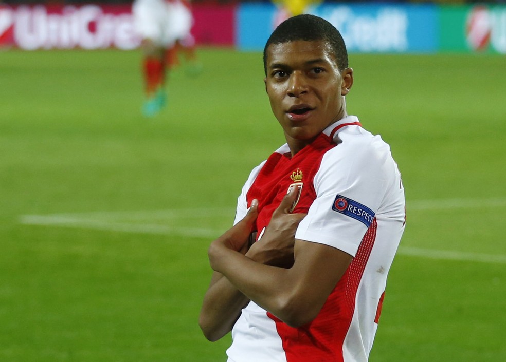 Mbappé Monaco Liga dos Campeões — Foto: Reuters
