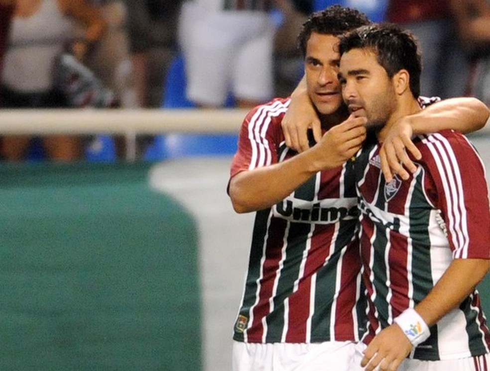 Fred e Deco em estreia do Fluminense em 2012 — Foto: Dhavid Normando / Photocamera