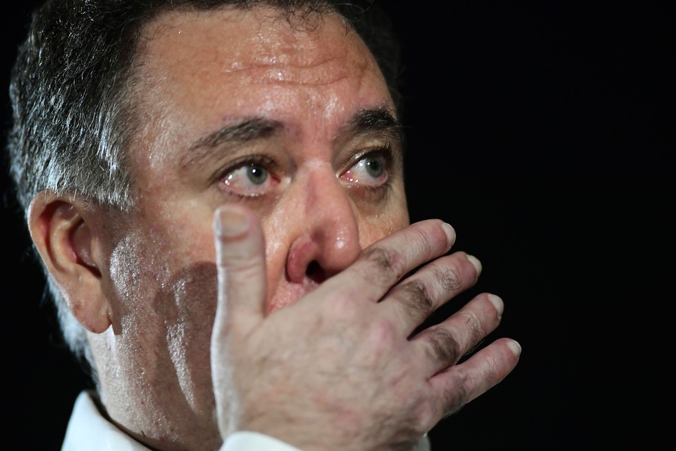 Marcelo Teixeira se emociona ao falar de Robinho — Foto: Marcos Ribolli
