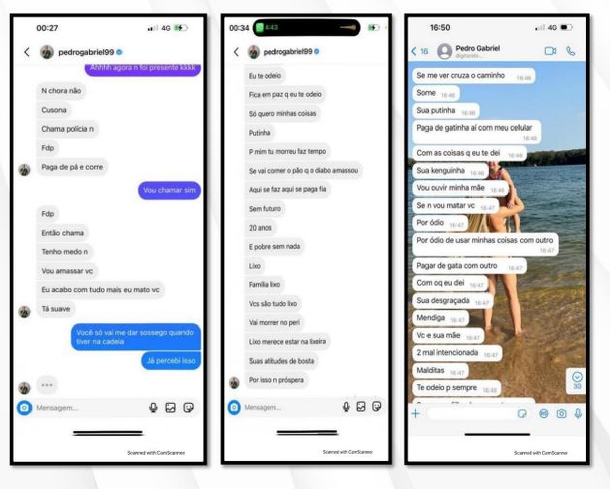 Prints mostram ameaças de Pedrinho, do São Paulo, à ex-namorada: Eu mato  você | são paulo | ge