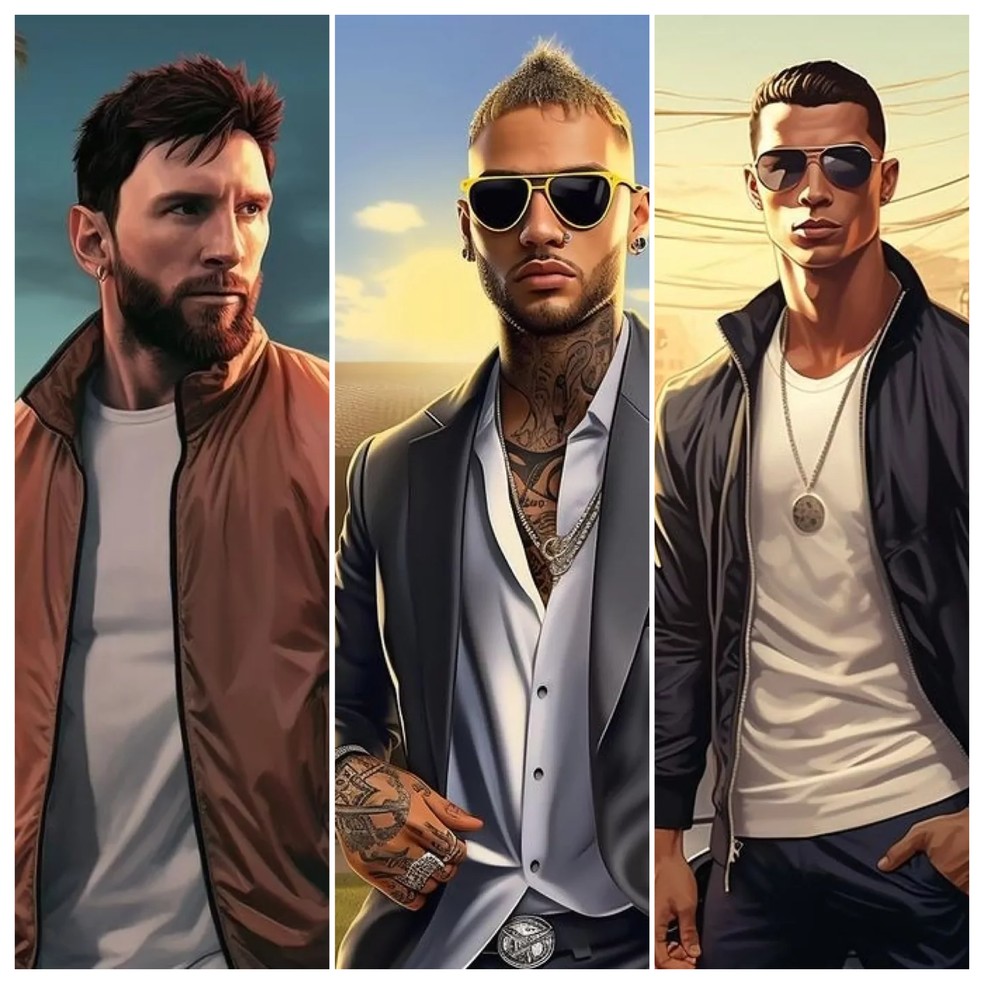 GTA 6: como seriam Neymar, Messi, CR7 e outros craques no jogo