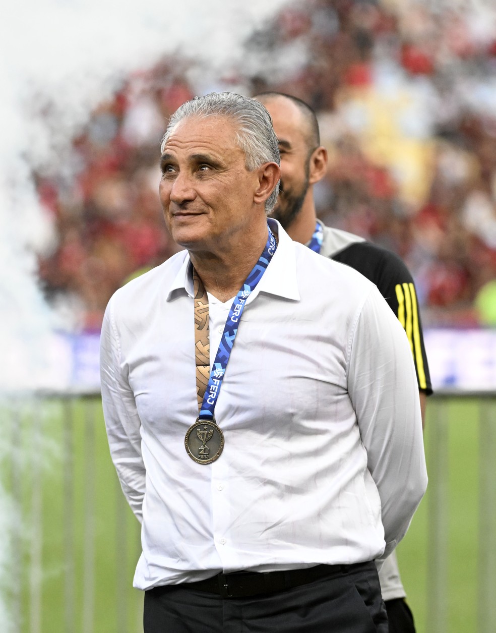 Tite em Flamengo x Madureira — Foto: André Durão / ge