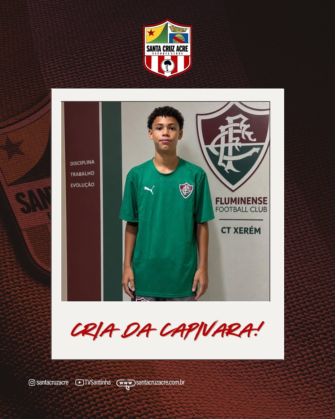 Lateral da base do Santa Cruz-AC é selecionado para integrar o Sub-13 do Fluminense