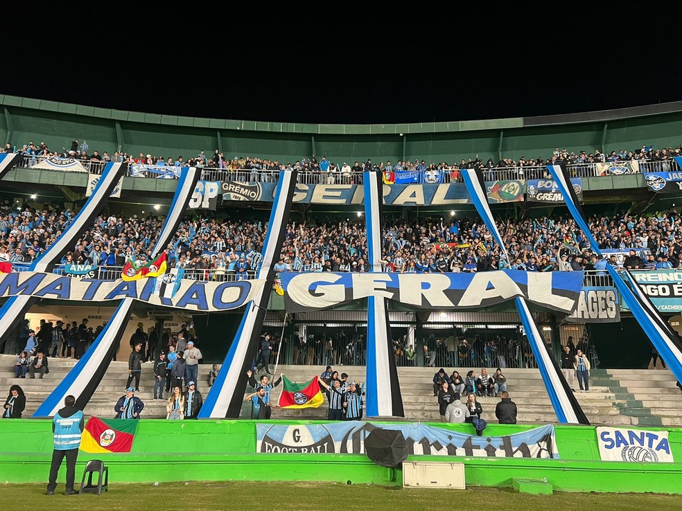 Torcida do Grêmio no Couto Pereira, em Curitiba — Foto: Bruno Halpern/RBSTV