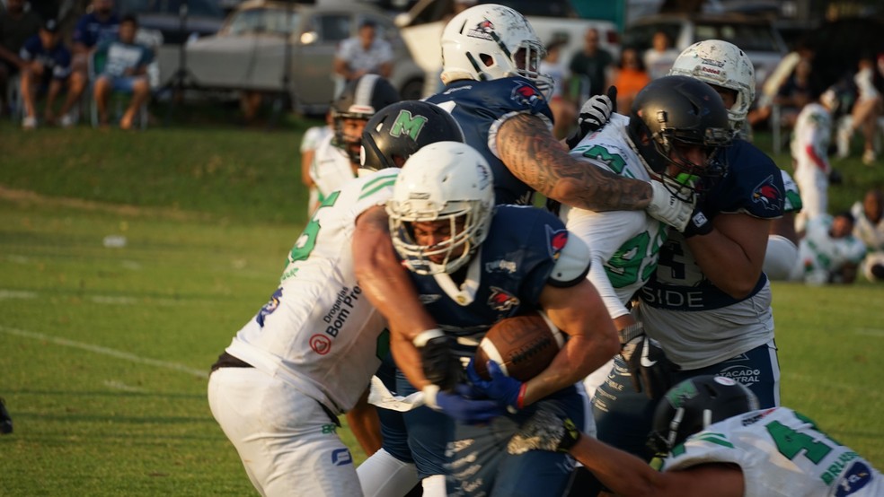 Rondonópolis Hawks encara o Galo FA na final da Liga BFA — Foto: Jeth Wilson / Plus Comm