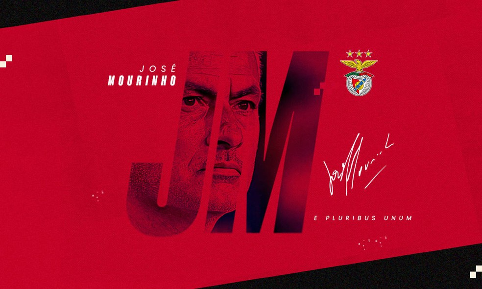 José Mourinho é anunciado pelo Benfica — Foto: Divulgação