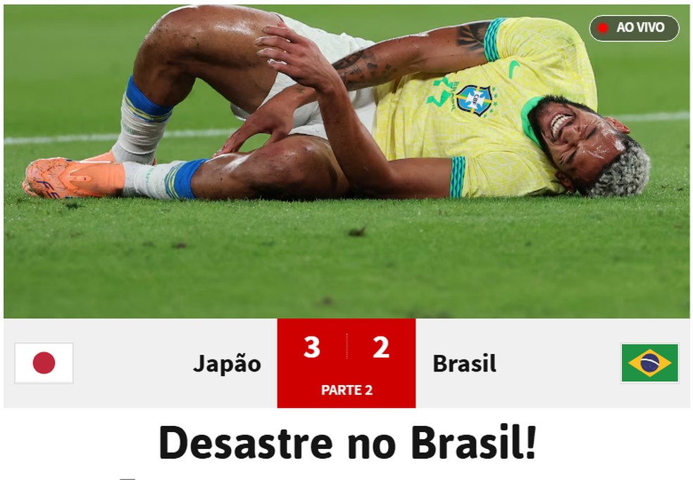 Jornal espanhol destaca derrota do Brasil para o Japão — Foto: Reprodução