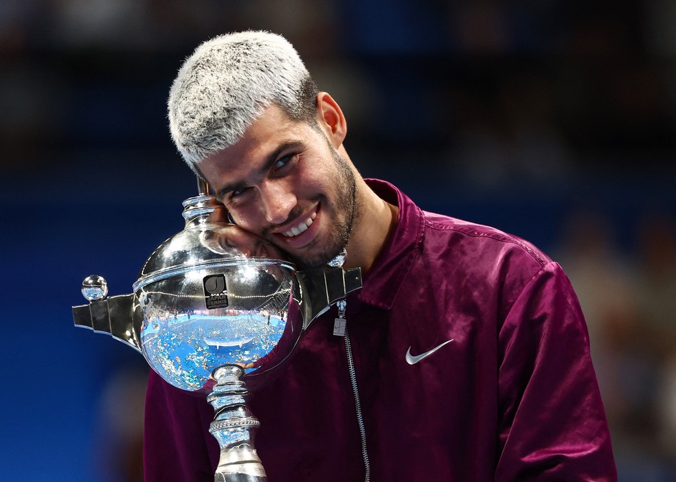 Carlos Alcaraz conquista o ATP 500 de Tóquio — Foto: REUTERS/Issei Kato