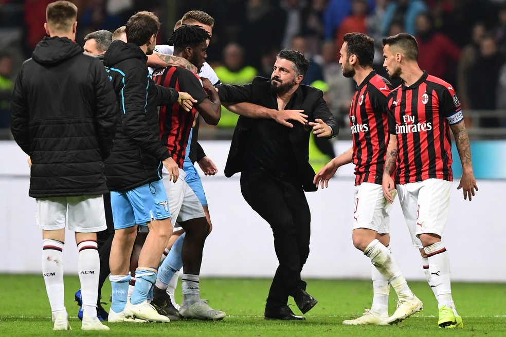 Gennaro Gattuso Milan x Lazio — Foto: AFP