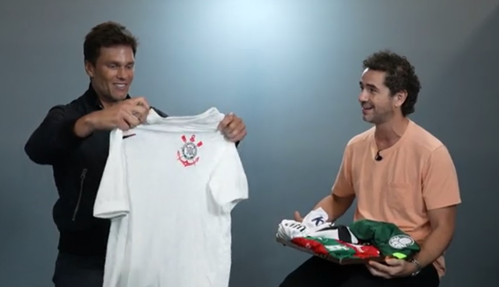 Tom Brady com a camisa do Corinthians — Foto: Reprodução