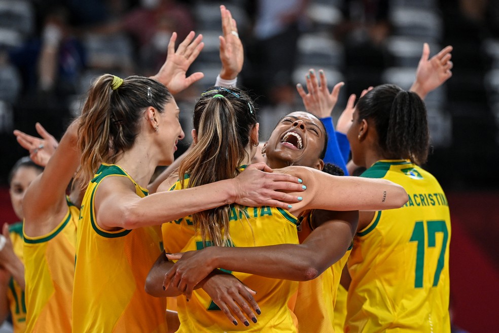 Brasil Coreia do Sul semifinal vôlei feminino Olimpíadas Tóquio — Foto: Yuri Cortez/AFP