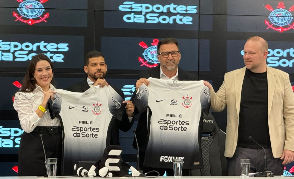 Apresentao da Esportes da Sorte como patrocinadora do Corinthians   Foto: Emilio Botta