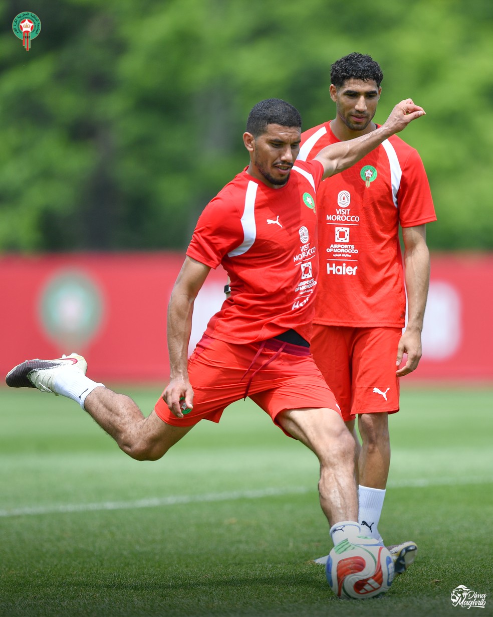 Hakimi em treino do Marrocos