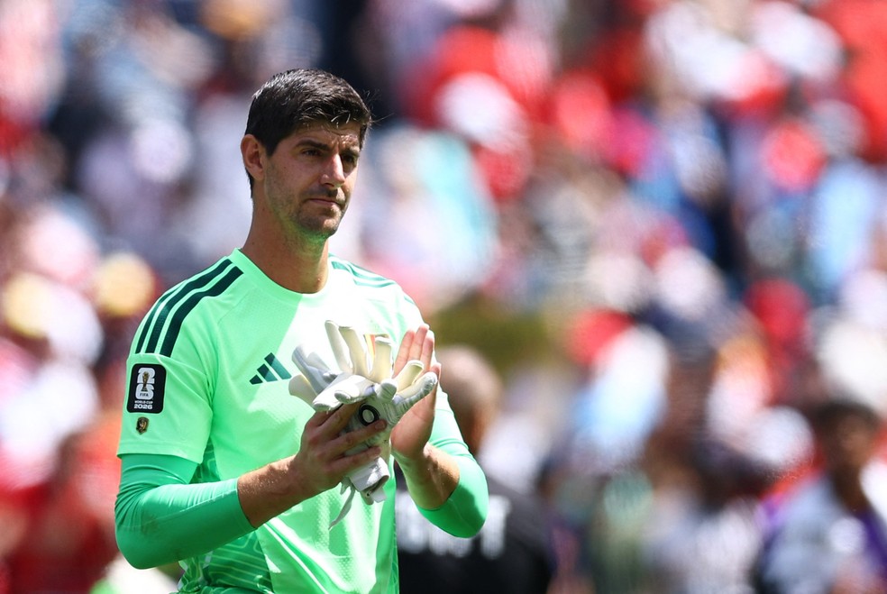 Thibaut Courtois, Real Madrid goalkeeper, during Belgium's draw with Egypt in the World Cup — Photo: REUTERS/Agustin Marcarian