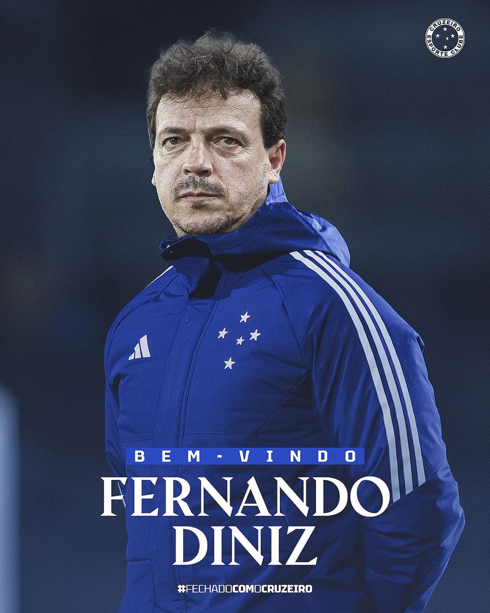 Fernando Diniz anunciado pelo Cruzeiro — Foto: Reprodução