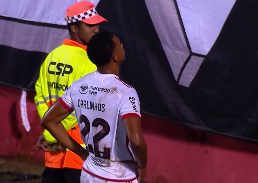 Carlinhos comemora o gol do Flamengo — Foto: Reprodução