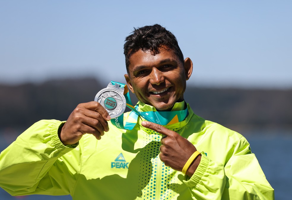 Isaquias Queiroz, prata no C1 1000m no Pan — Foto: William Lucas/COB
